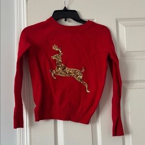 H&M Red Sweater With Sequins Reindeer